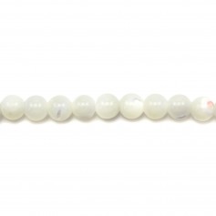 White mother of pearl ball bead strand 3mm x 40cm