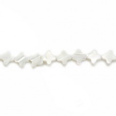 White mother-of-pearl clover 6mm x 2pcs