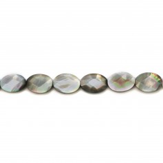 Mother of pearl oval faceted 10x14mm x 4 pcs