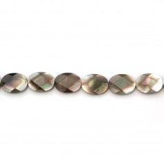Mother of pearl oval faceted 12x16mm x 3pcs