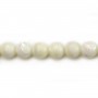White mother-of-pearl round beads 10mm x 40cm