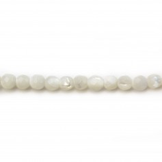 White mother of pearl round faceted beads 3mm x 30 pcs