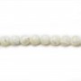 White mother-of-pearl round beads 8mm x 10 pcs