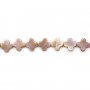 Pink mother-of-pearl clover beads 13mm x 2pcs