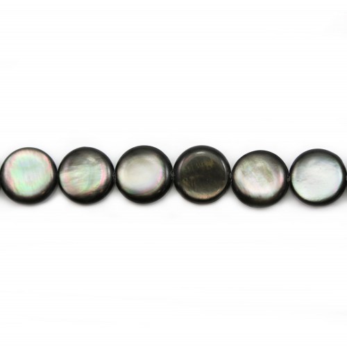 Gray mother-of-pearl bulged round beads 10mm x 10 pcs