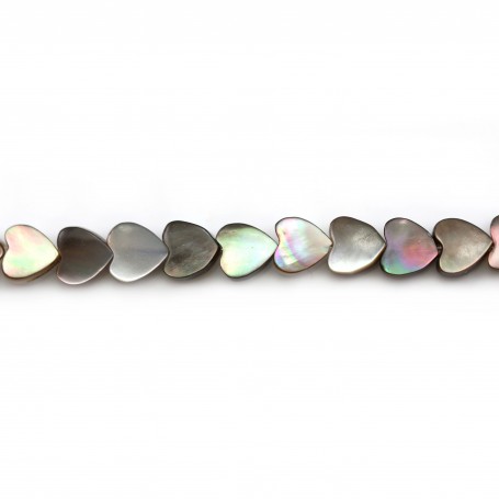 Gray mother-of-pearl heart beads 4mm x 20 pcs