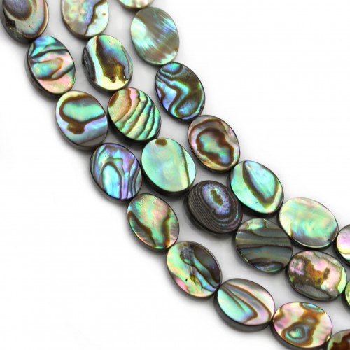 Abalone mother-of-pearl oval beads on thread 6x8mm x 40cm