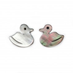 Grey mother of pearl duck shape 10x10mm