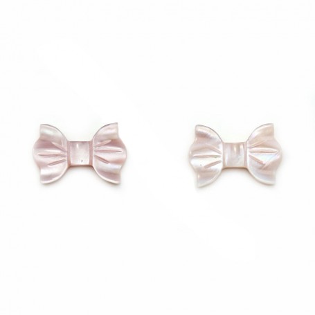 Pink mother-of-pearl bow tie 9x14mm x 1pc 