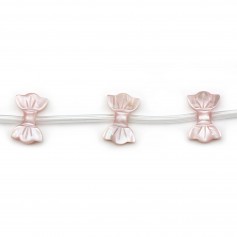 Pink mother of pearl bow tie 9x14mm x 40cm(16pcs)