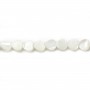 White mother-of-pearl heart beads on thread 6mm x 40cm