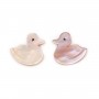 Pink mother-of-pearl duck 10x10mm x 2pcs