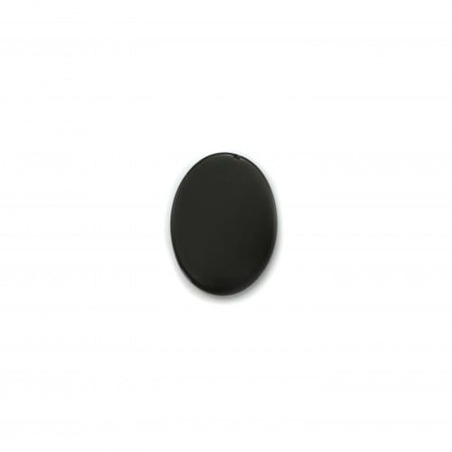 Cabochon Onyx noir, ovale plat 6*8mm x 2 pcs