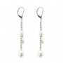 Earrings : fresh water pearls & dormeuse and chaine silver 925 x 2pcs