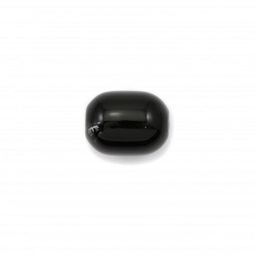 Agate de couleur noire, en forme de tonnelet, 10 * 14mm x 1pc