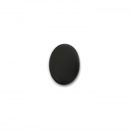 Cabochon Onyx noir ovale plat 10*14mm x 2pcs