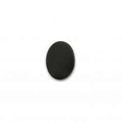 Cabochon Onyx black oval flat 10*14mm x 2pcs