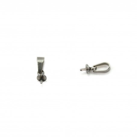Pin bead cap for half-drilled 4mm stainless steel x 4pcs