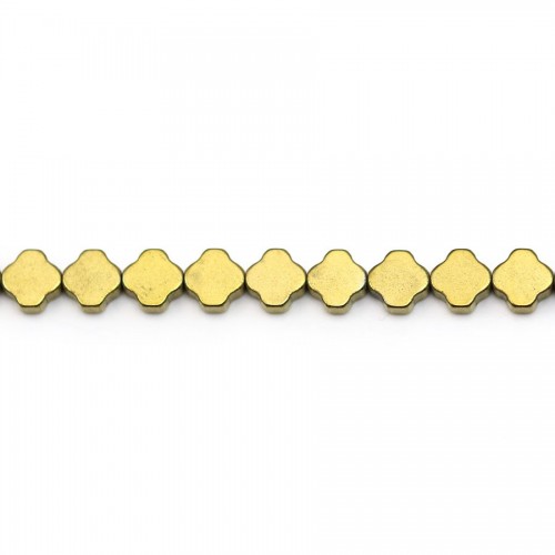 Golden hematite, cloverleaf shape, 4mm x 40cm