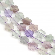 Fluorite flower bead strand 15mm x 40cm