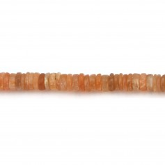 Heishi redondo de piedra lunar naranja 6-7mm x 41cm