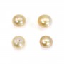 South Sea Pearl, champagne, olive/oval 12.5-13mm x 1pc