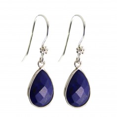 Silver earring 925 Lapis Lazuli drop x 2pcs