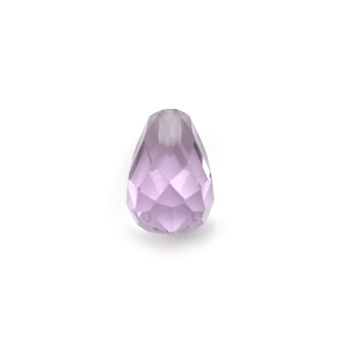 Pendant half-drilled in clear amethyste 6x9mm x 1pc