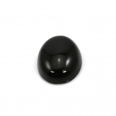 Cabochon agate noire, forme ovale 12x16mm x 2pcs