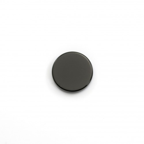 Agata nera cabochon, tondo piatto 16 mm x 1 pz