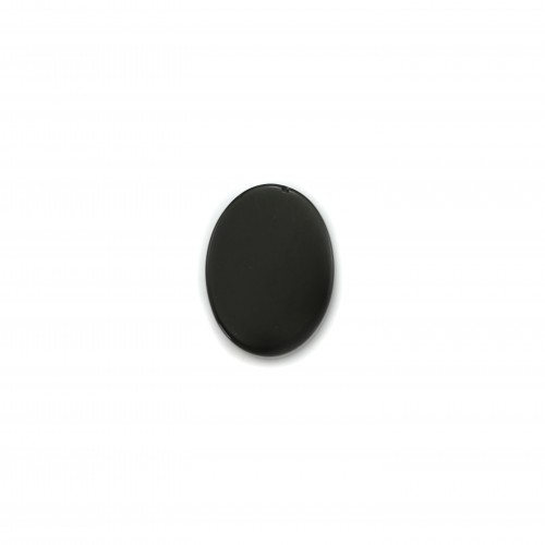 Agate noir oval plat 15*20mm