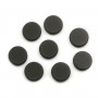 Black agate cabochon, in round and flat shape, 16mm x 2pcs