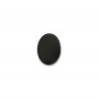 Agate noir ovale plat 18x25mm