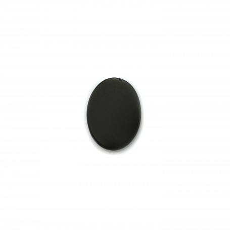 Agate noir oval plat 18x25mm