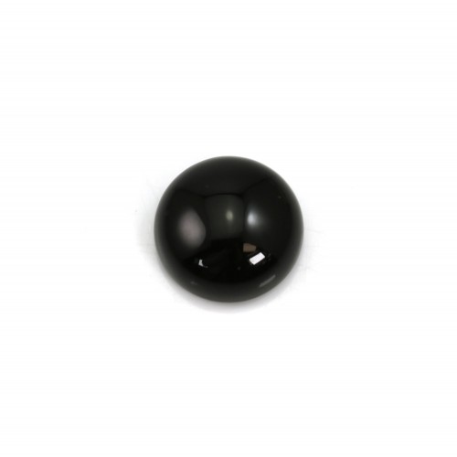 Cabujón de ágata negra, forma redonda, color negro, 3mm x 4pcs