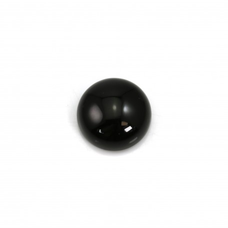 Cabochon d'onyx, de forme ronde, de couleur noire, 3mm x 4pcs