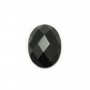 Cabochon onyx faceted oval 13x18mm x 1pc