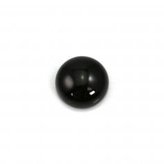 Cabochon black agate round 8mm x 4pcs