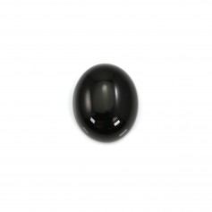 Cabochon agate noire, ovale 10x12mm x 4pcs