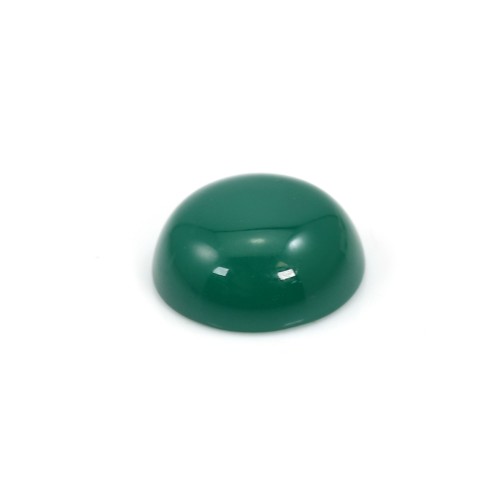 Green agate cabochon, round shape, 16mm x 1pc