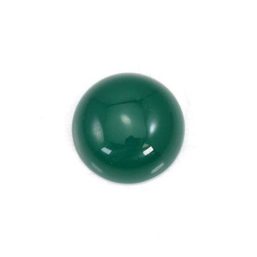 Cabujón de ágata verde, forma redonda 16mm x 1pc