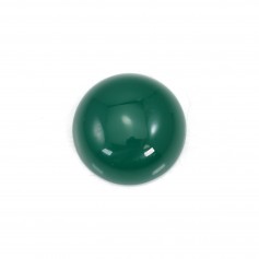 Green agate cabochon, round shape, 16mm x 1pc