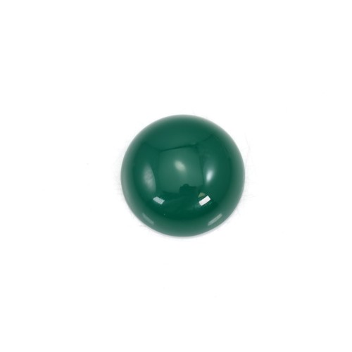 Cabochon green agate round 10mm x 2pcs