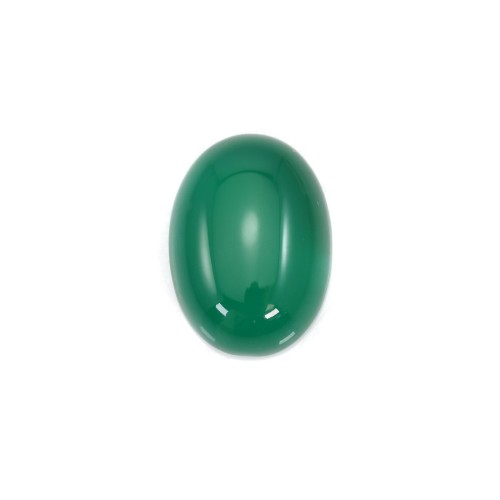 Cabochon green agate oval 18x25mm x 1pc