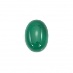 Cabochon agate vert ovale 18x25mm x 1pc