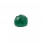 Cabochon green agate faceted square 10mm x 1pc