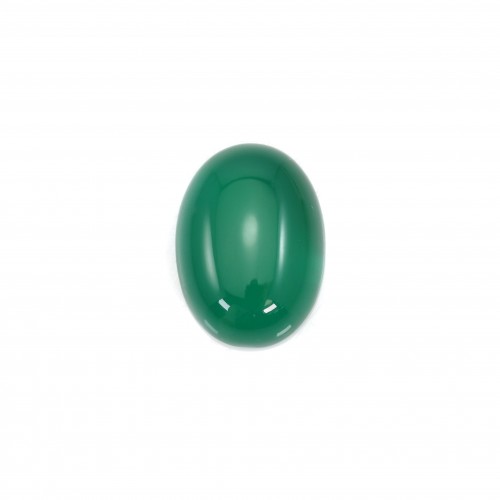 Cabochon agate vert ovale 13x18mm x 1pc