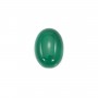 Cabochon green agate oval 10x14mm x 2pcs