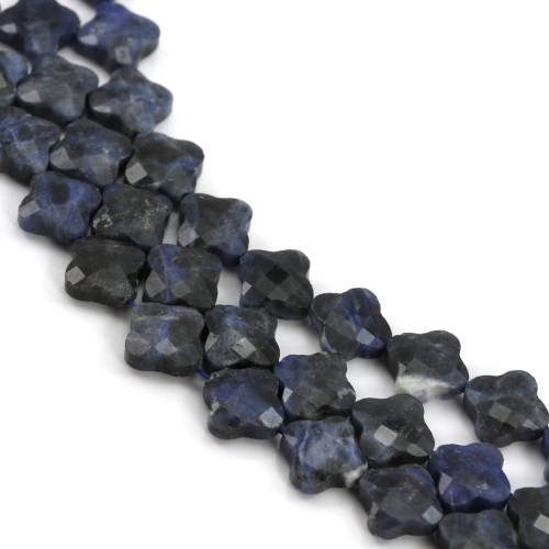 Sodalite clover faceted 13 mm x 40cm 