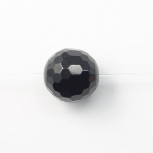 Agate Noire Ronde Facette 3mm x 20 perles